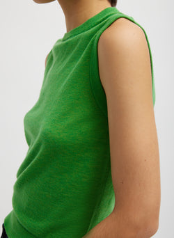 Skinlike Mercerized Wool Sleeveless Sweater Green-2
