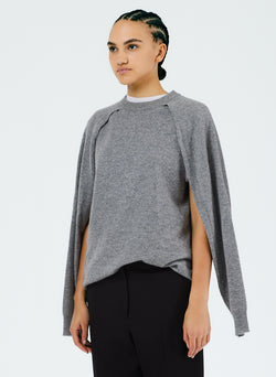 Feather Weight Cashmere Easy Cocoon Tunic Heather Grey-4