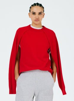 Feather Weight Cashmere Easy Cocoon Tunic Red-1