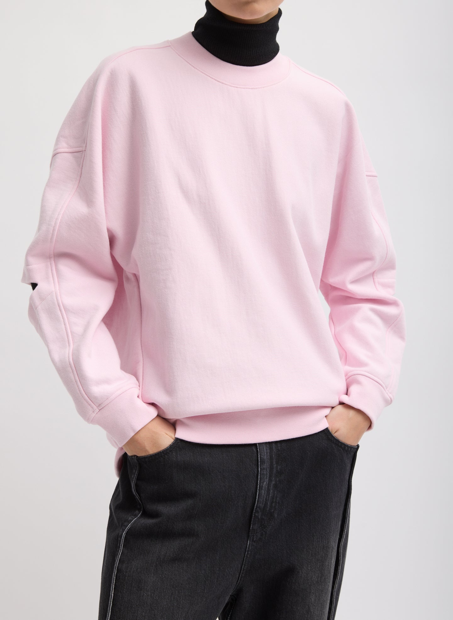 Cocoon Crewneck Sweatshirt - LIGHT PINK-1