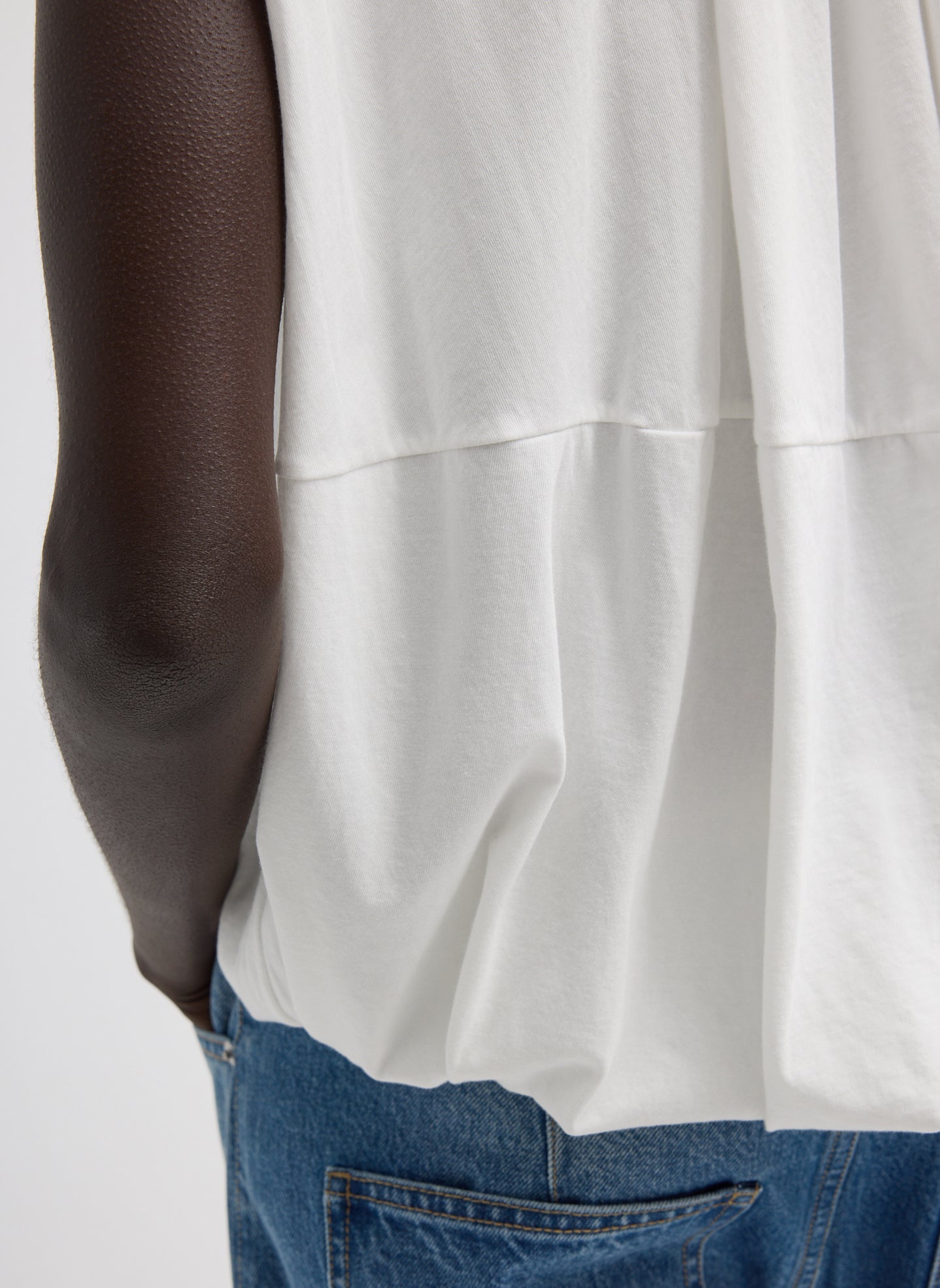Shirred Neck Circular T-Shirt – Tibi Official