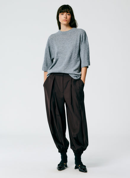 Tropical Wool Pleated Balloon Pant - Long – Tibi Official