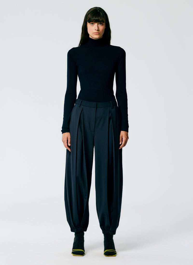 Tropical Wool Pleated Balloon Pant - Long – Tibi Official