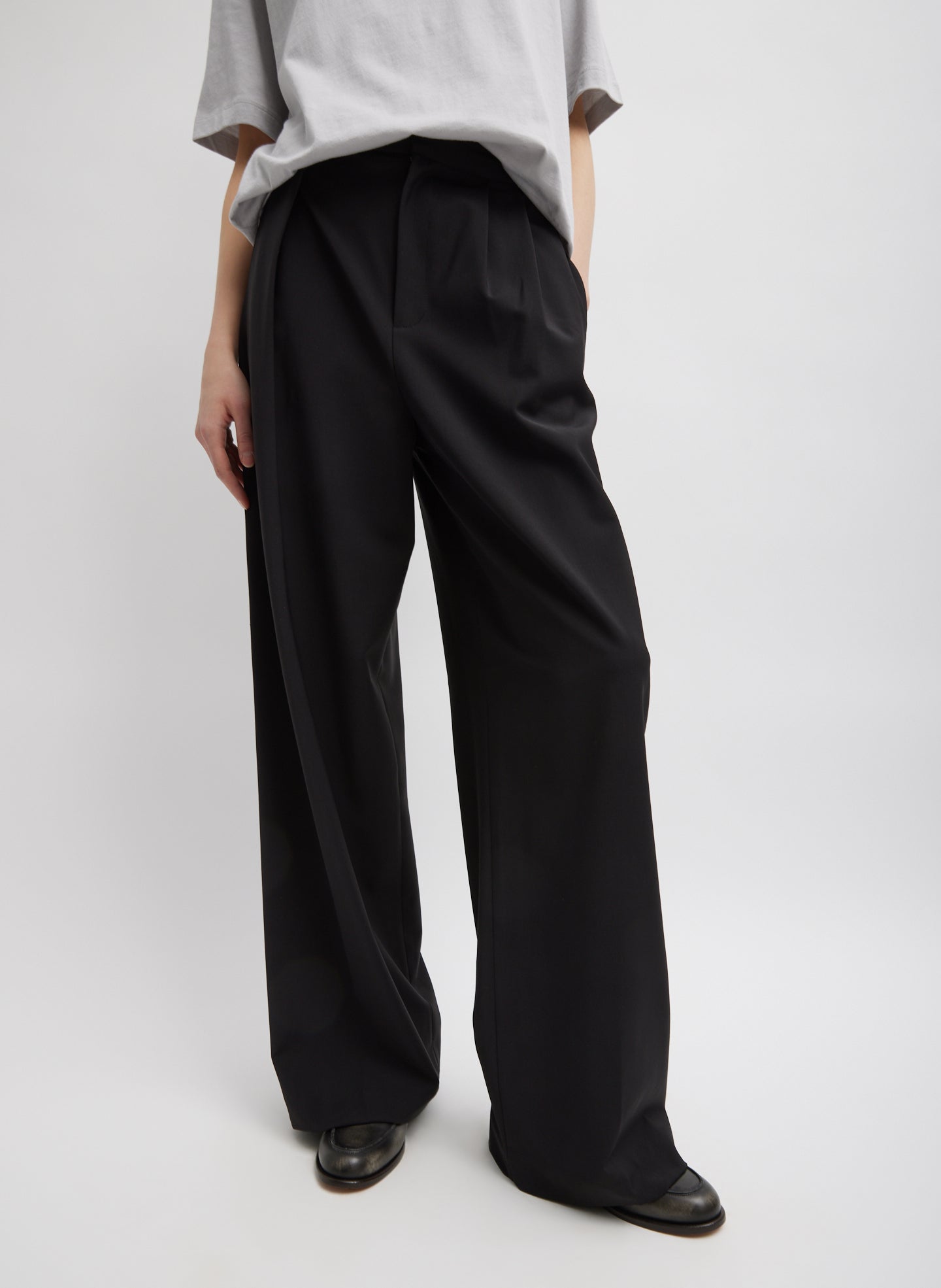 Tropical Wool Stella Pant - Black-1