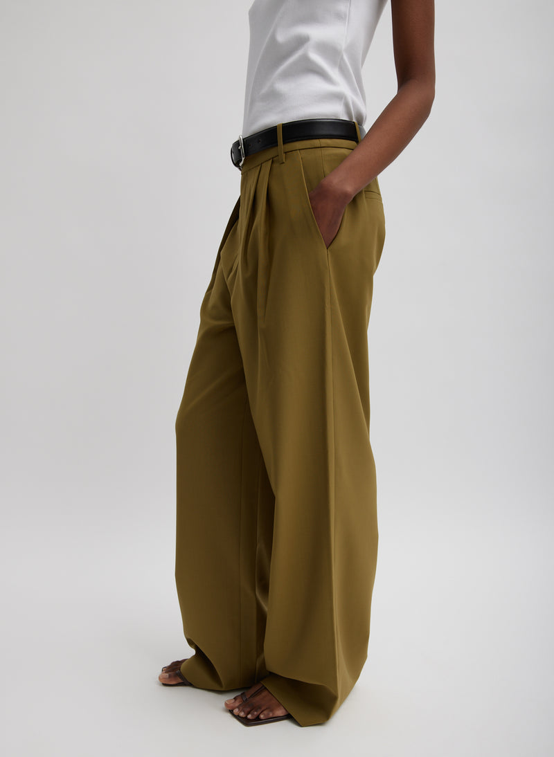 Tibi Tropical Wool Marit Pull On Pant - Black | Garmentory