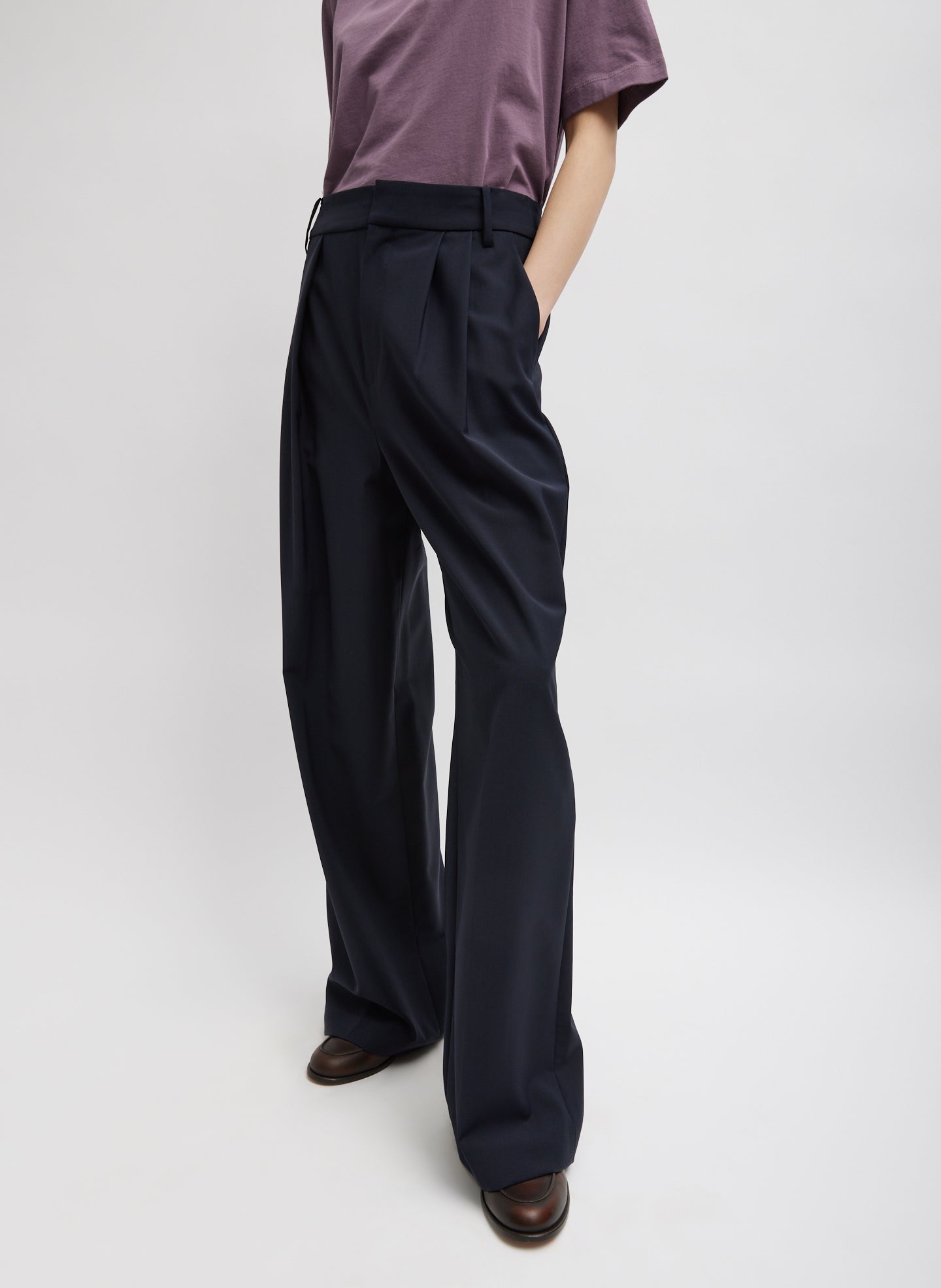 Tropical Wool Stella Pant - Navy-1