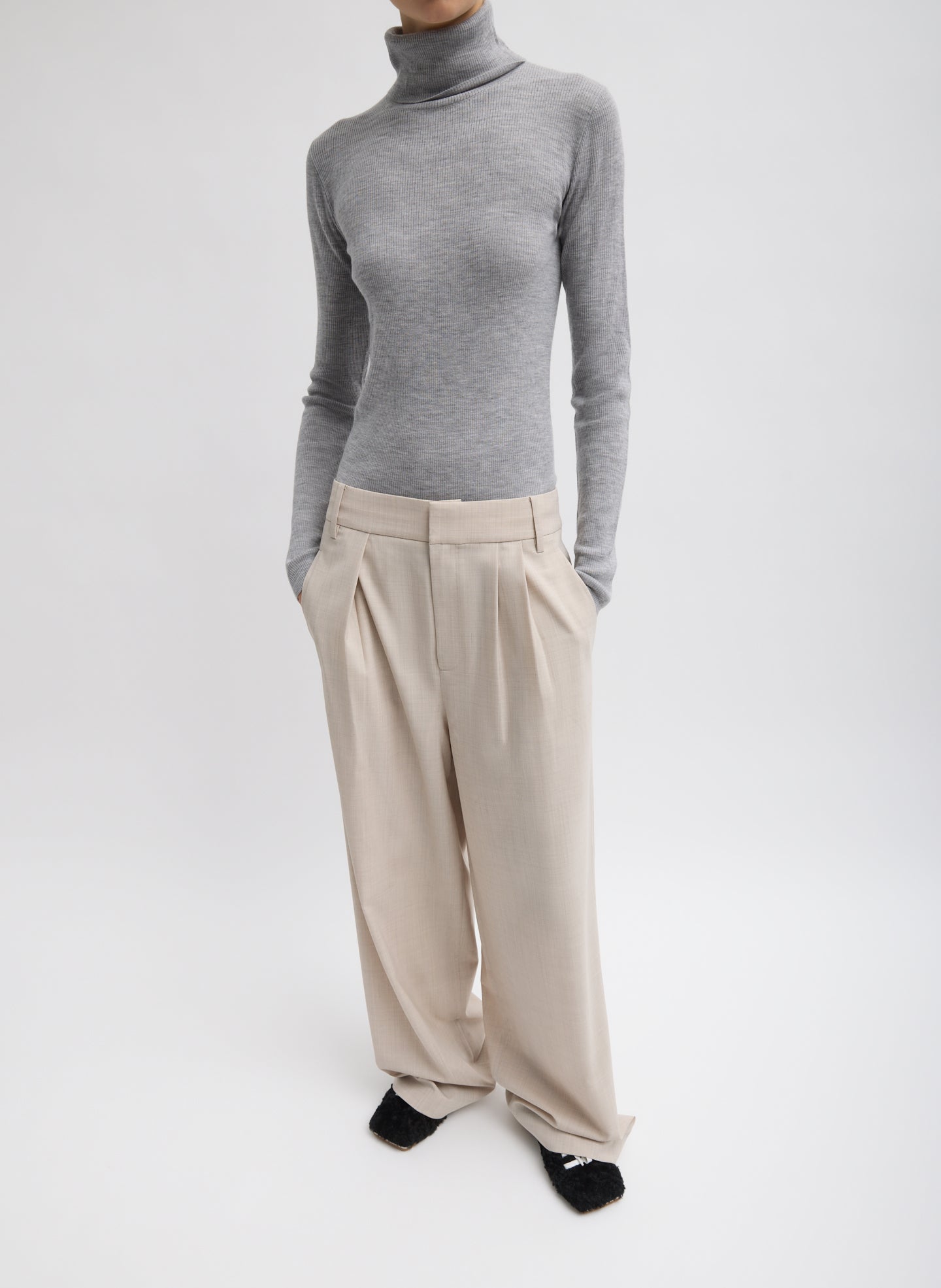 Tropical Wool Stella Pant - OATMEAL MELANGE-1