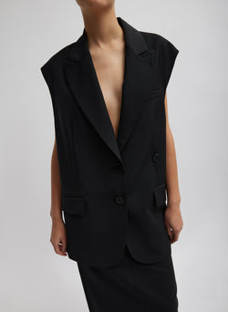 Tropical Wool Liam Vest Black-1
