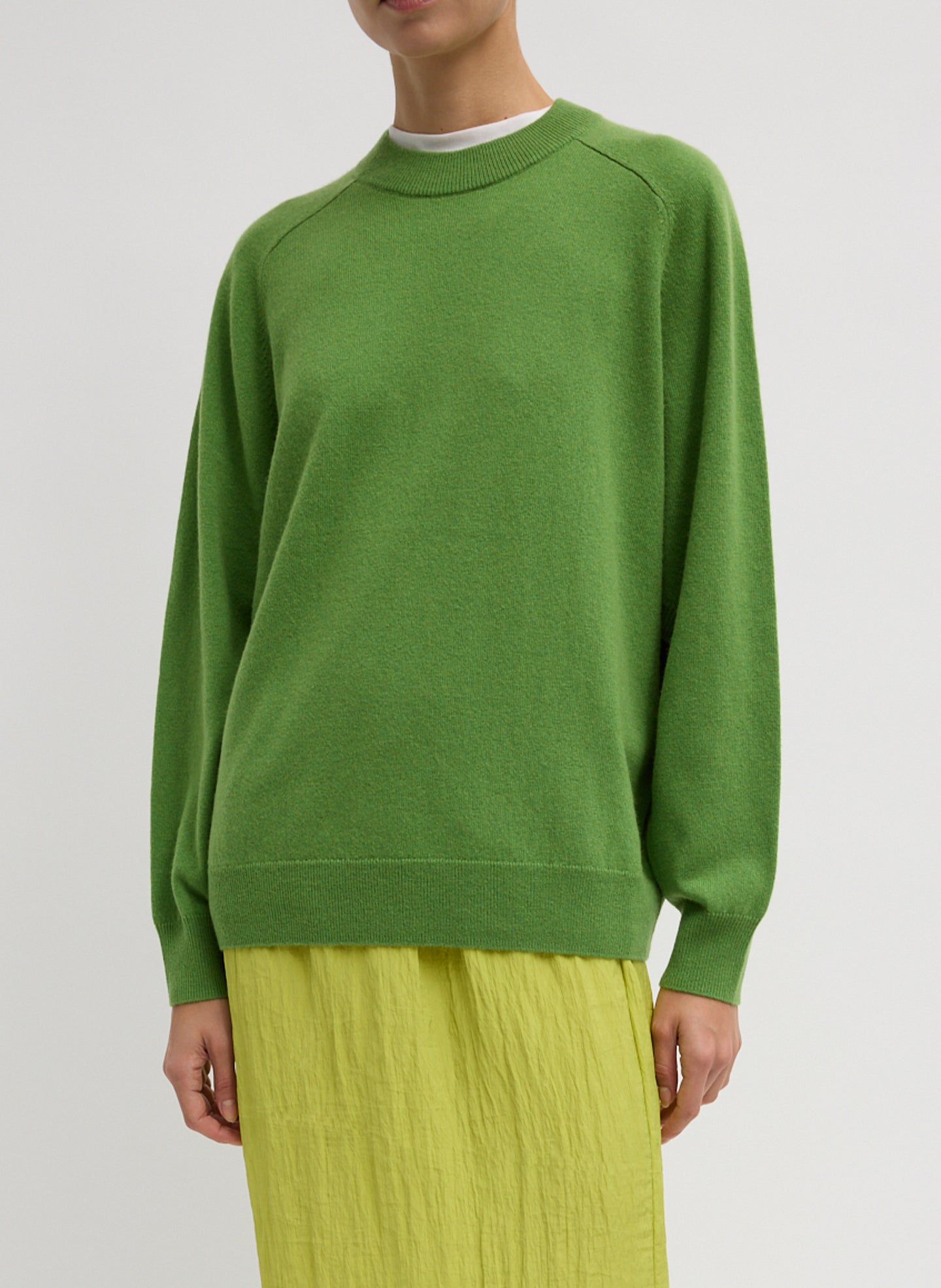 Washable Cashmere Crewneck Cut Out Sleeve Sweater – Tibi Official