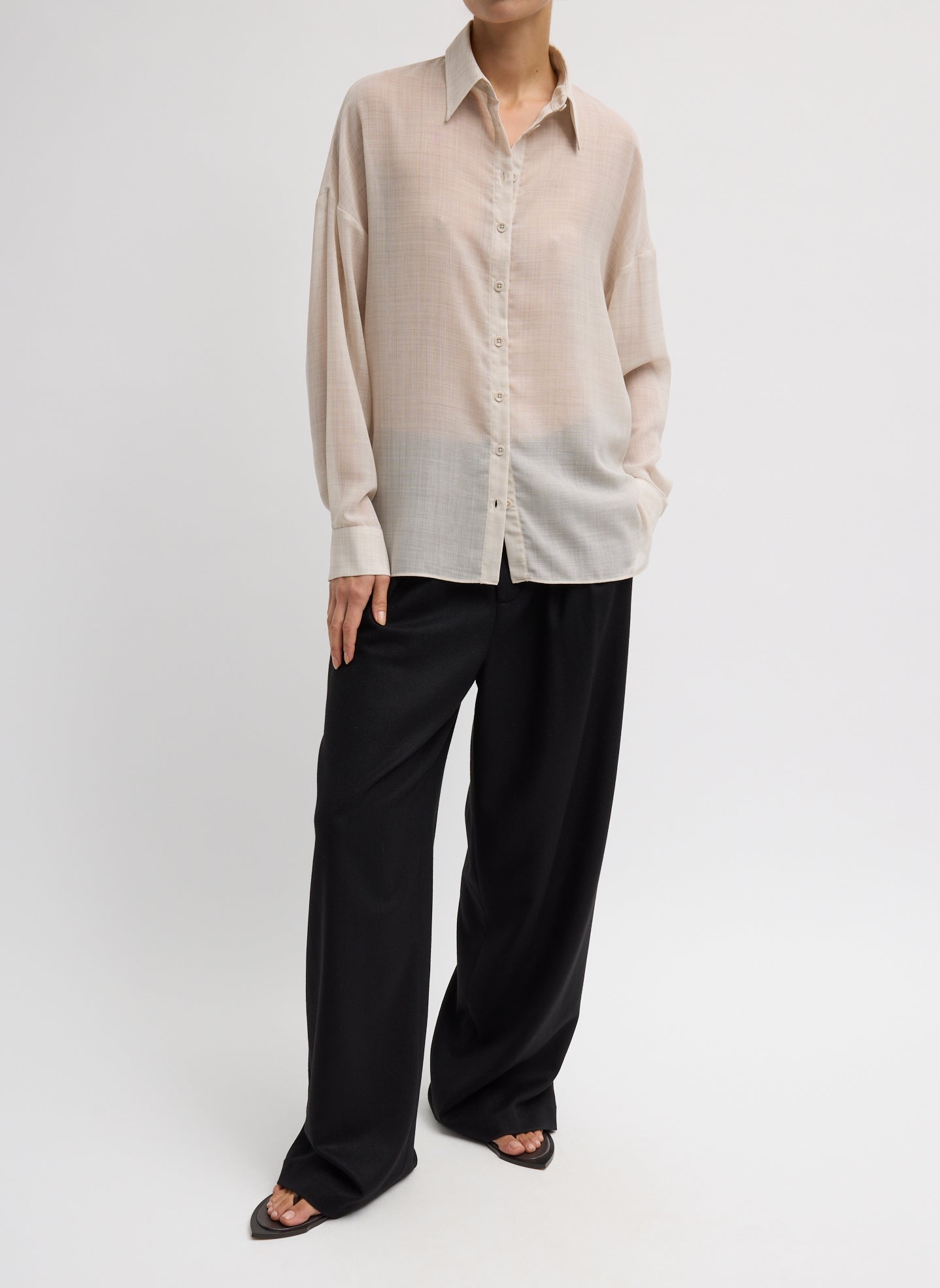 Sheer Wool Gauze Oversized Shirt – Tibi Official Sheer Wool Gauze Oversized Shirt – Tibi Official