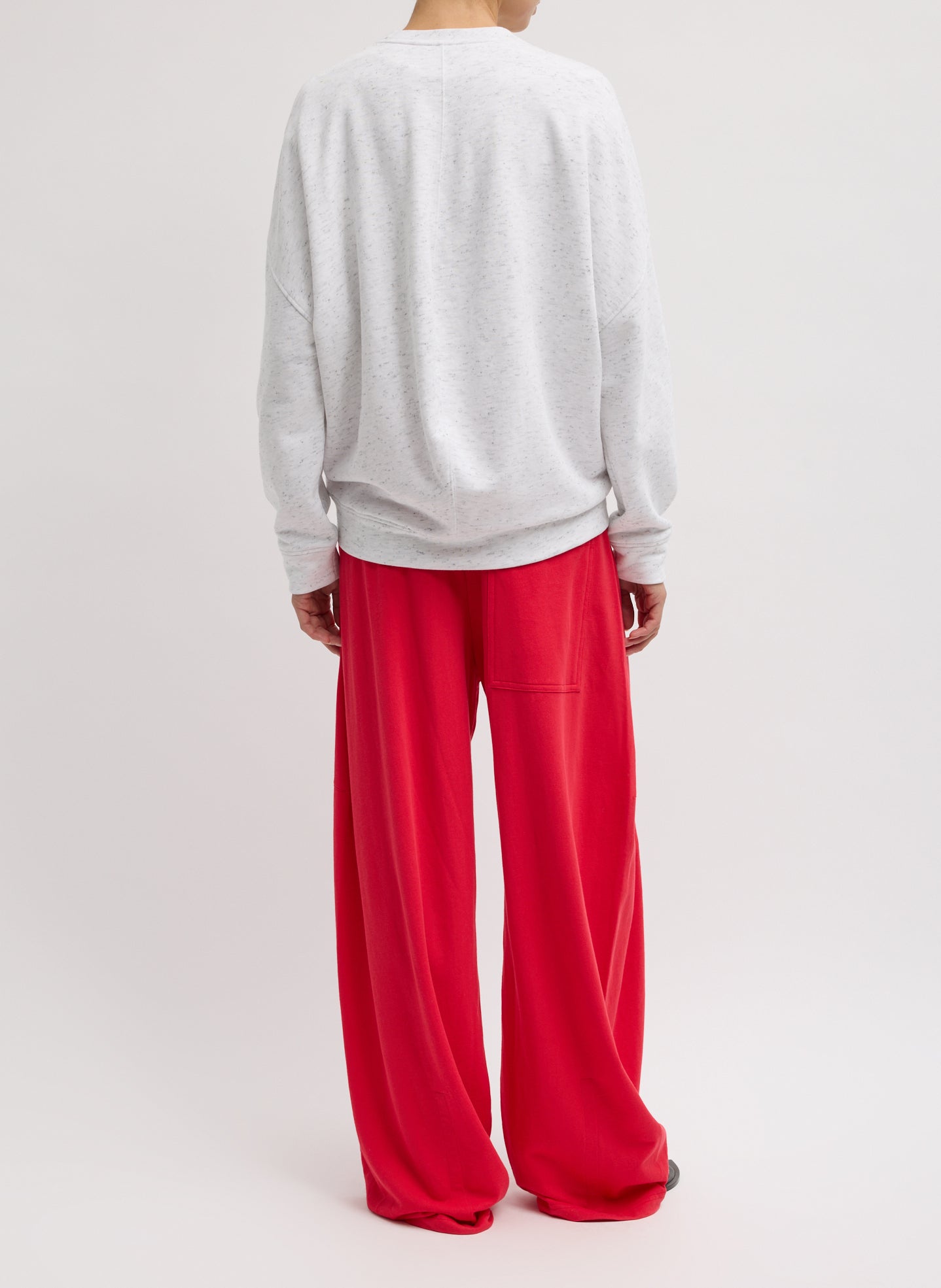Red Light Weight Sweatshirting Winslow Pant - barrel leg sweatpant, back view on model
