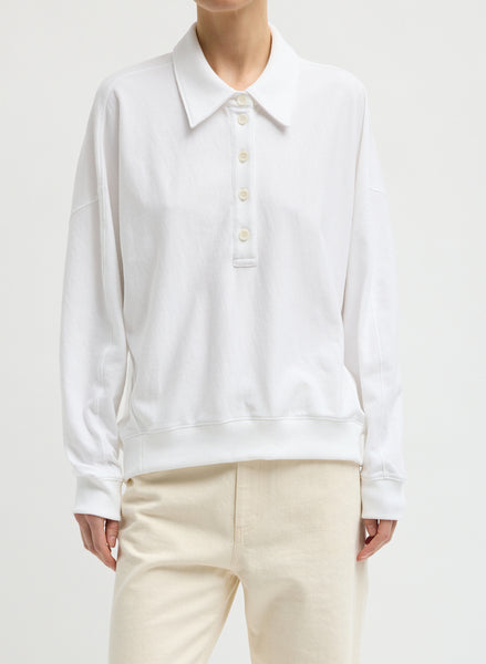 Light Weight Sweatshirting Polo Collar Sweatshirt – Tibi Official