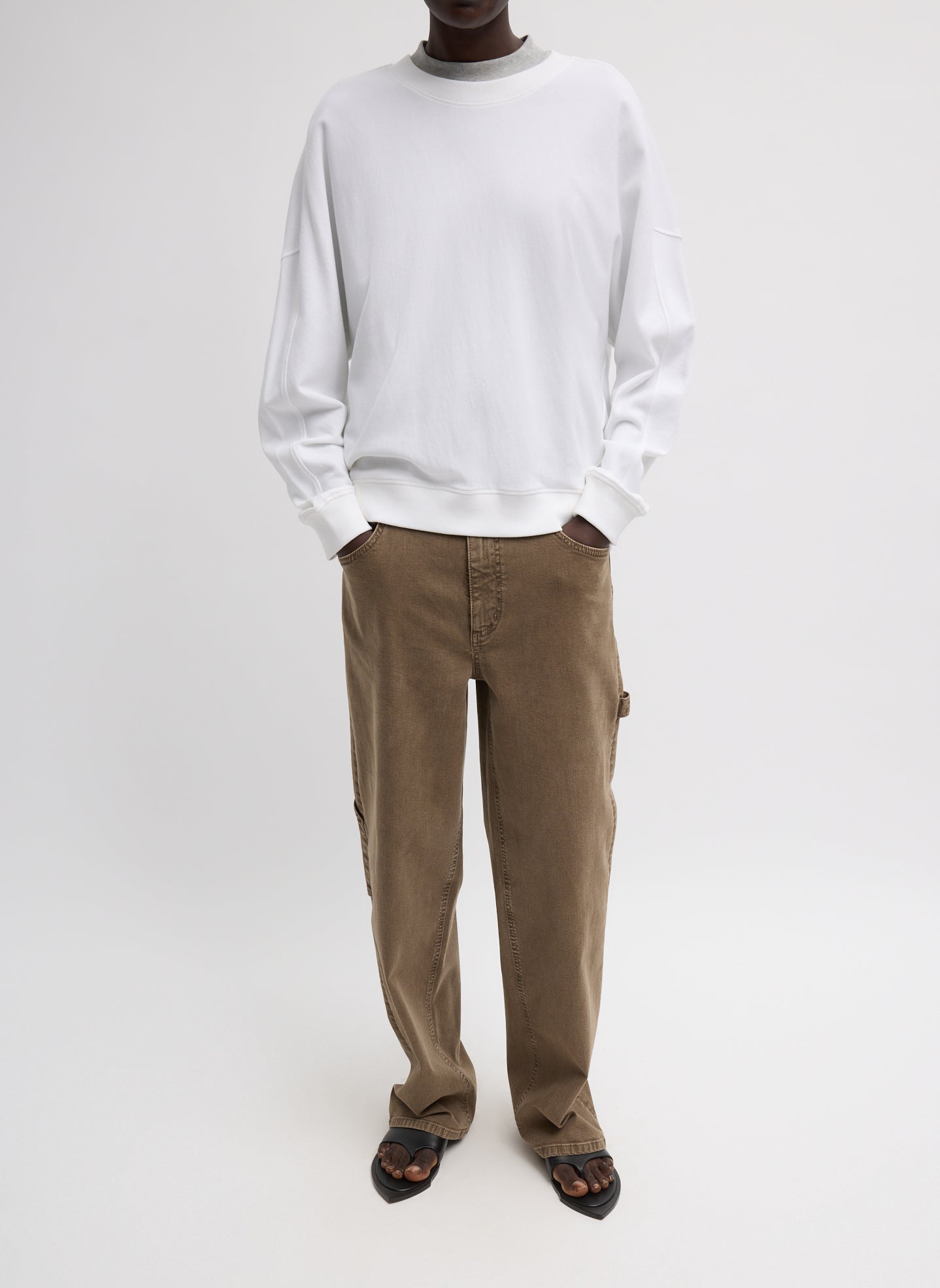 Light Weight Sweatshirting Crewneck Sweatshirt – Tibi Official