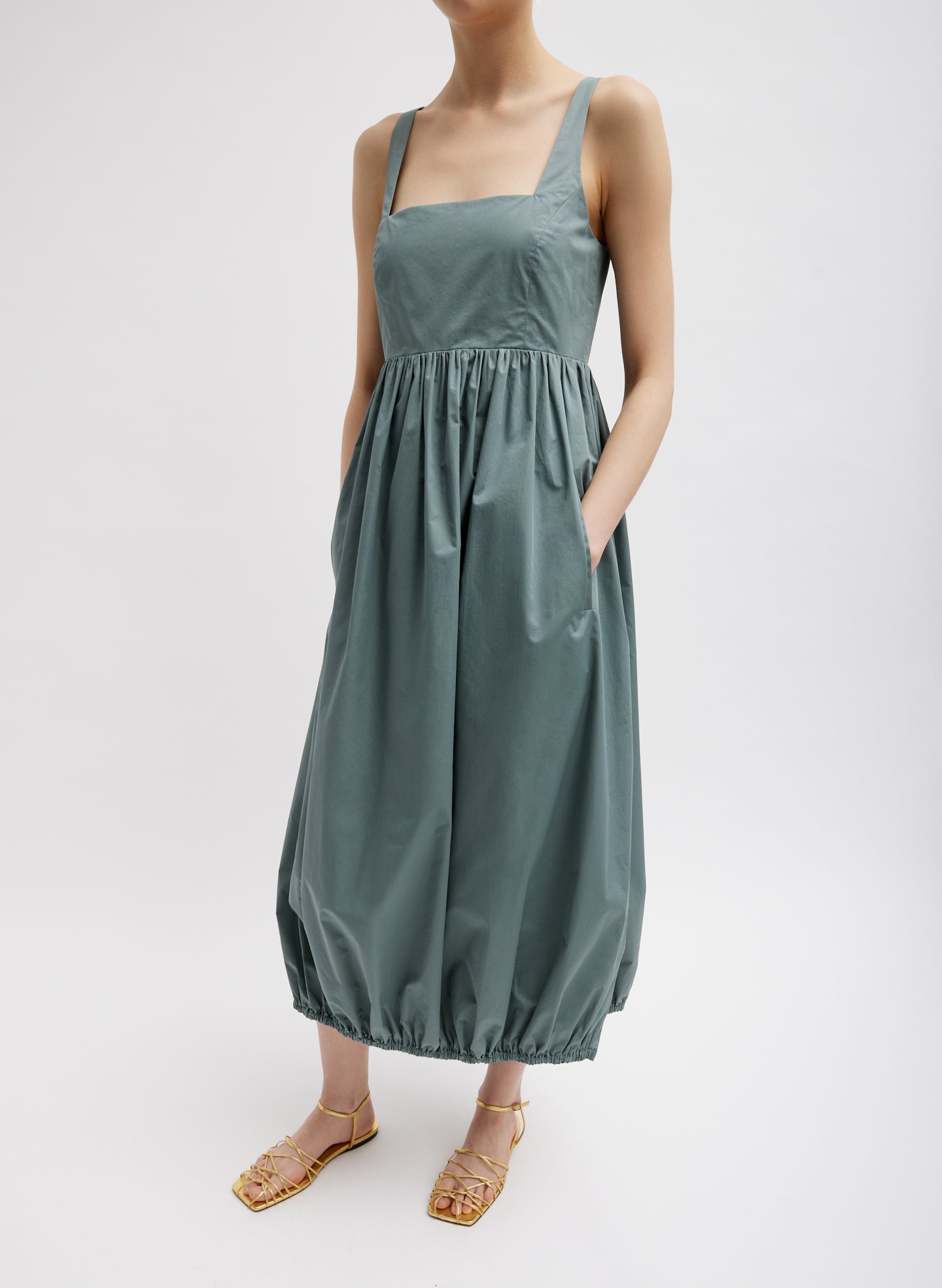 Eco Poplin Square Neck Sculpted Dress Tibi Official Eco Poplin Square Neck Sculpted Dress Tibi Official