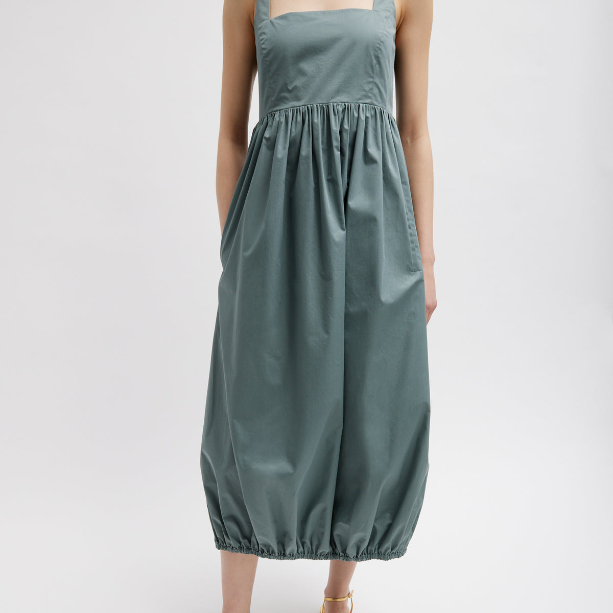 Eco Poplin Square Neck Sculpted Dress Tibi Official Eco Poplin Square Neck Sculpted Dress Tibi Official