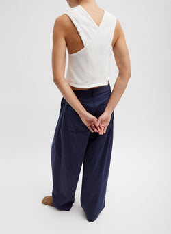 Cotton Criss Cross Cropped Sleeveless Sweater – Tibi Official