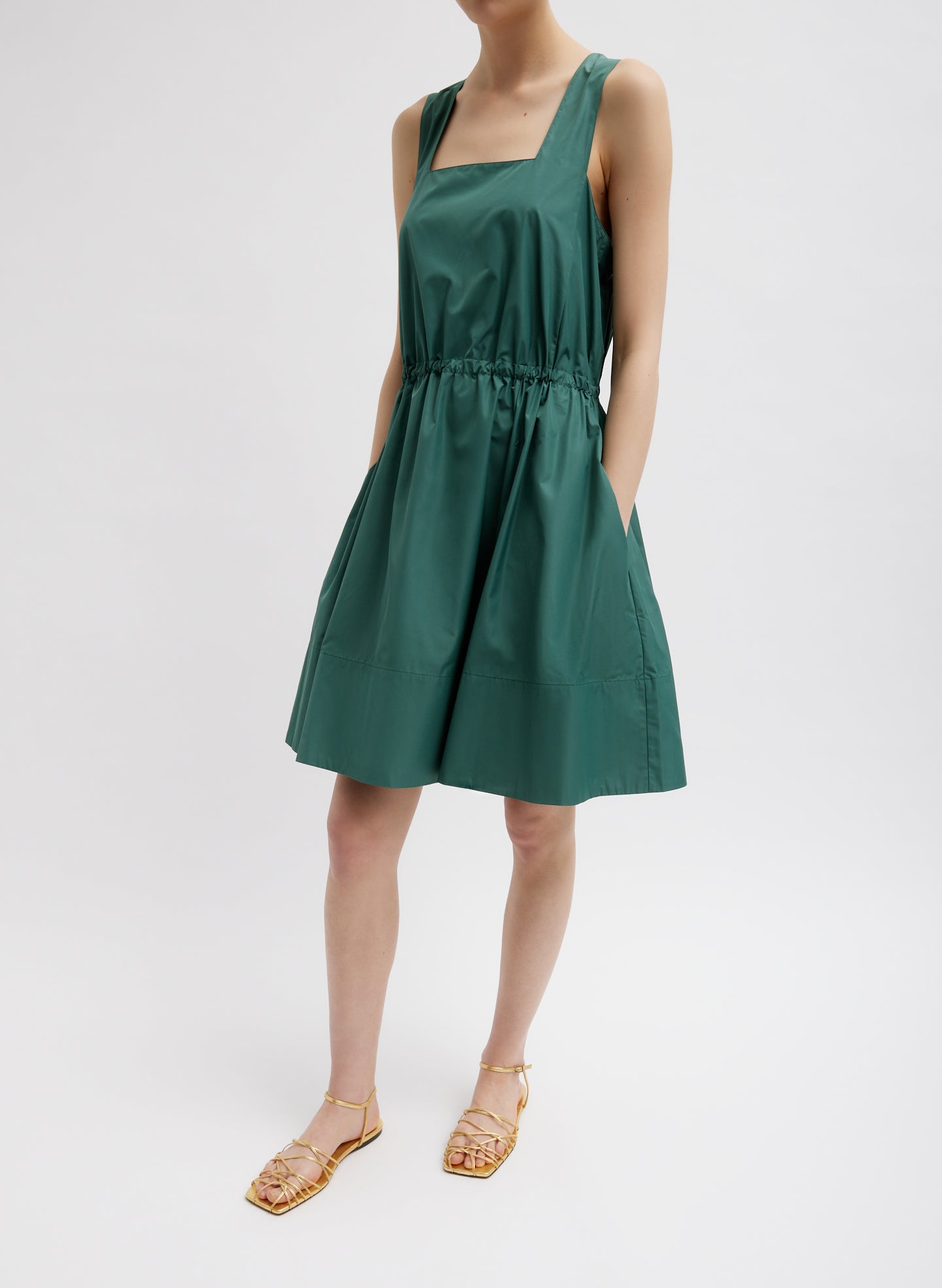 Dark Hunter Green / 00 / U124TT1613 Italian Sporty Nylon Short Tank Dress Dark Hunter Green / 00 / U124TT1613 Italian Sporty Nylon Short Tank Dress