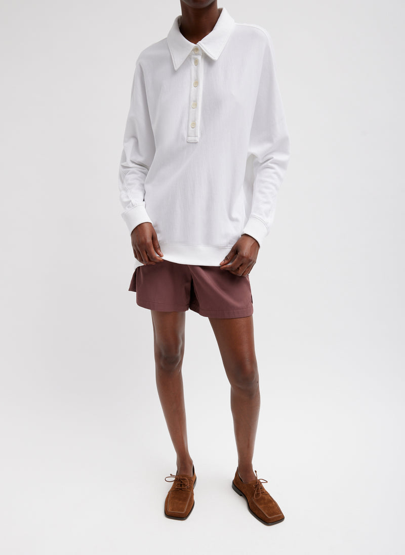 Summer Sweatshirting Polo Collar Sweatshirt – Tibi Official