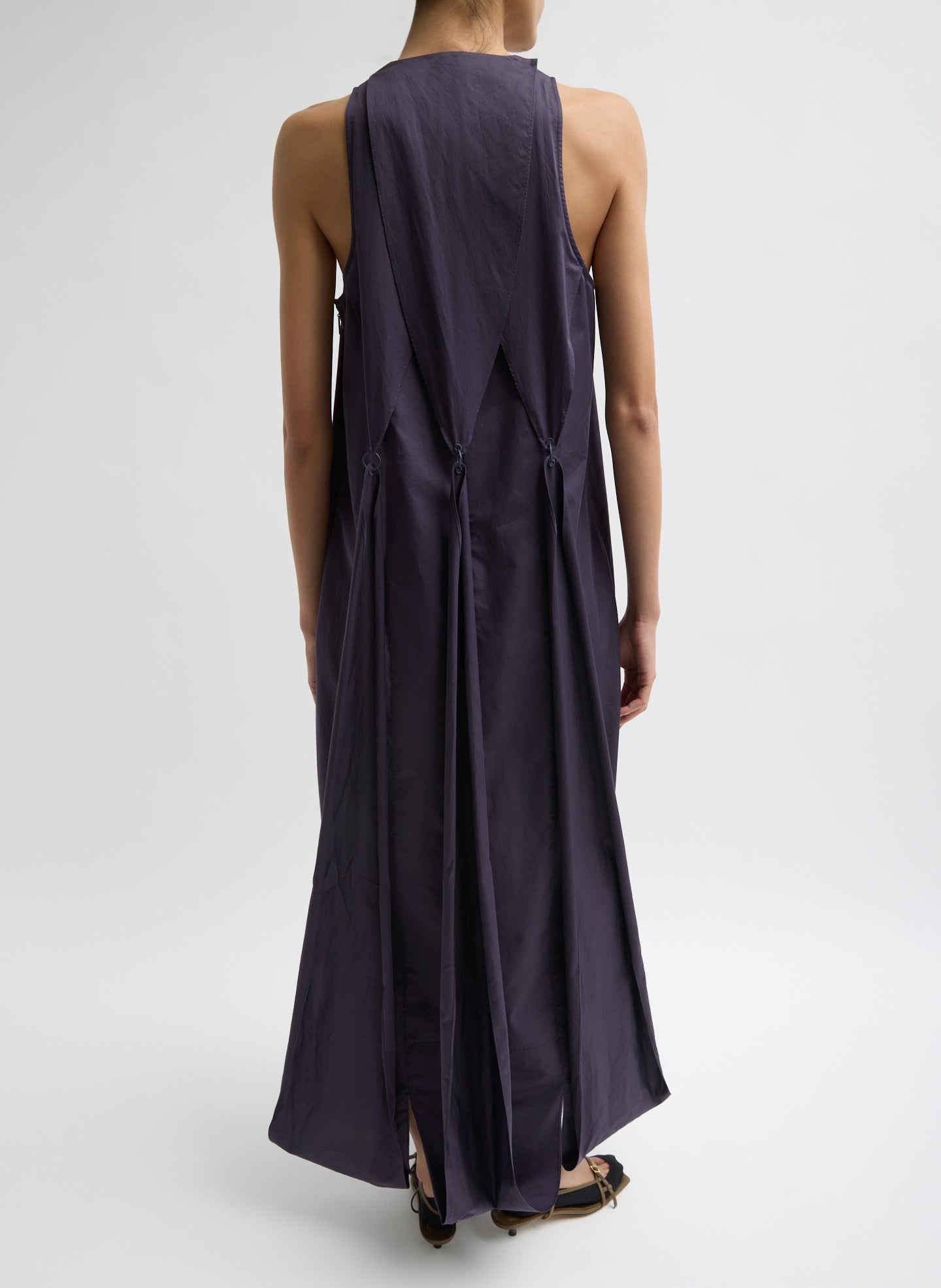 Eggplant / 00 / U125EC1637 Eco Poplin Halter Paneled Dress Eggplant / 00 / U125EC1637 Eco Poplin Halter Paneled Dress
