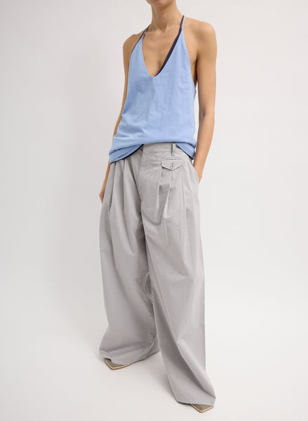 Garment Dyed Silky Cotton Triple Pleat Pant – Tibi Official Garment Dyed Silky Cotton Triple Pleat Pant – Tibi Official