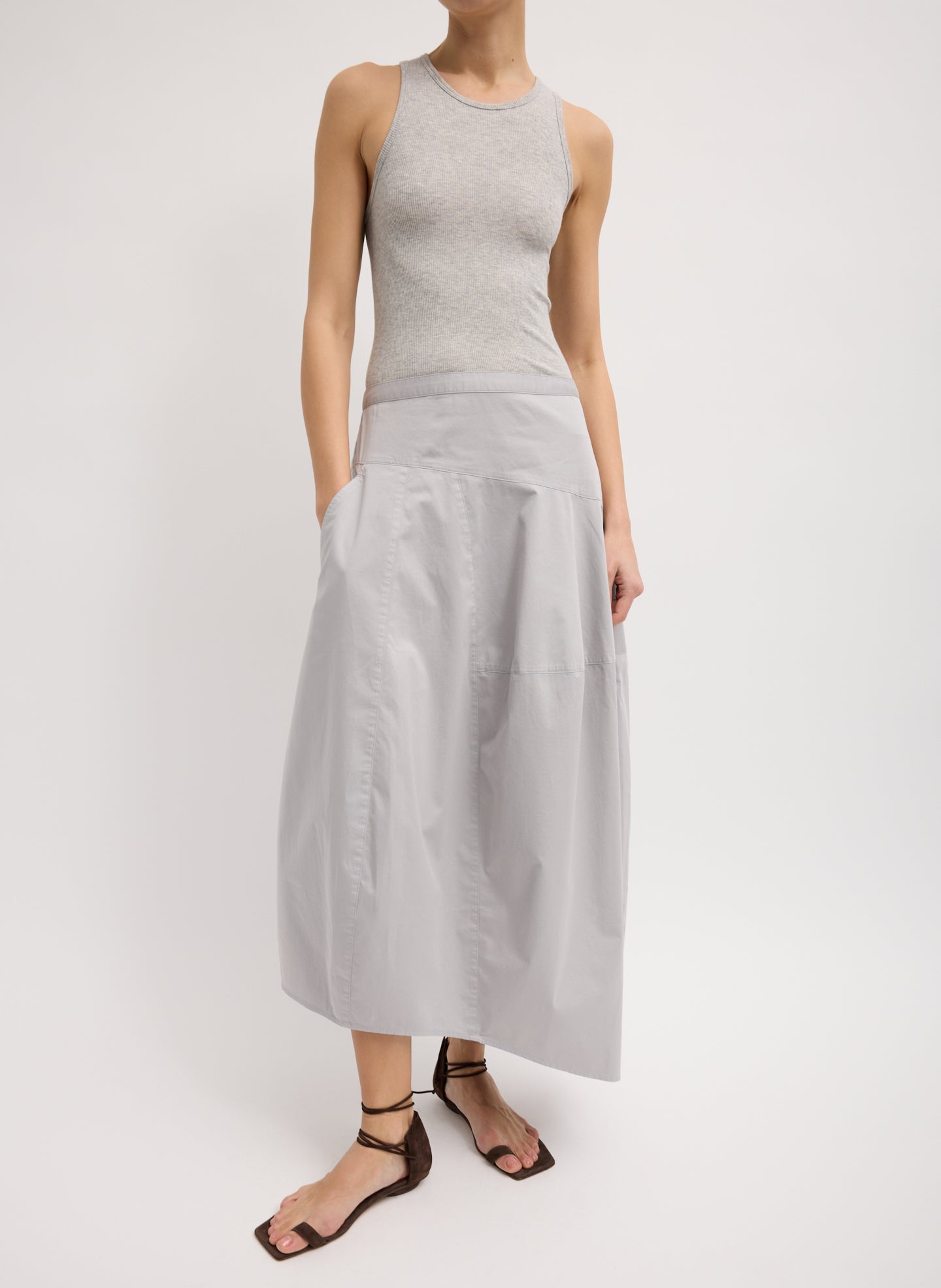 Garment Dyed Silky Cotton Asymmetrical Balloon Skirt Tibi Official Garment Dyed Silky Cotton Asymmetrical Balloon Skirt Tibi Official