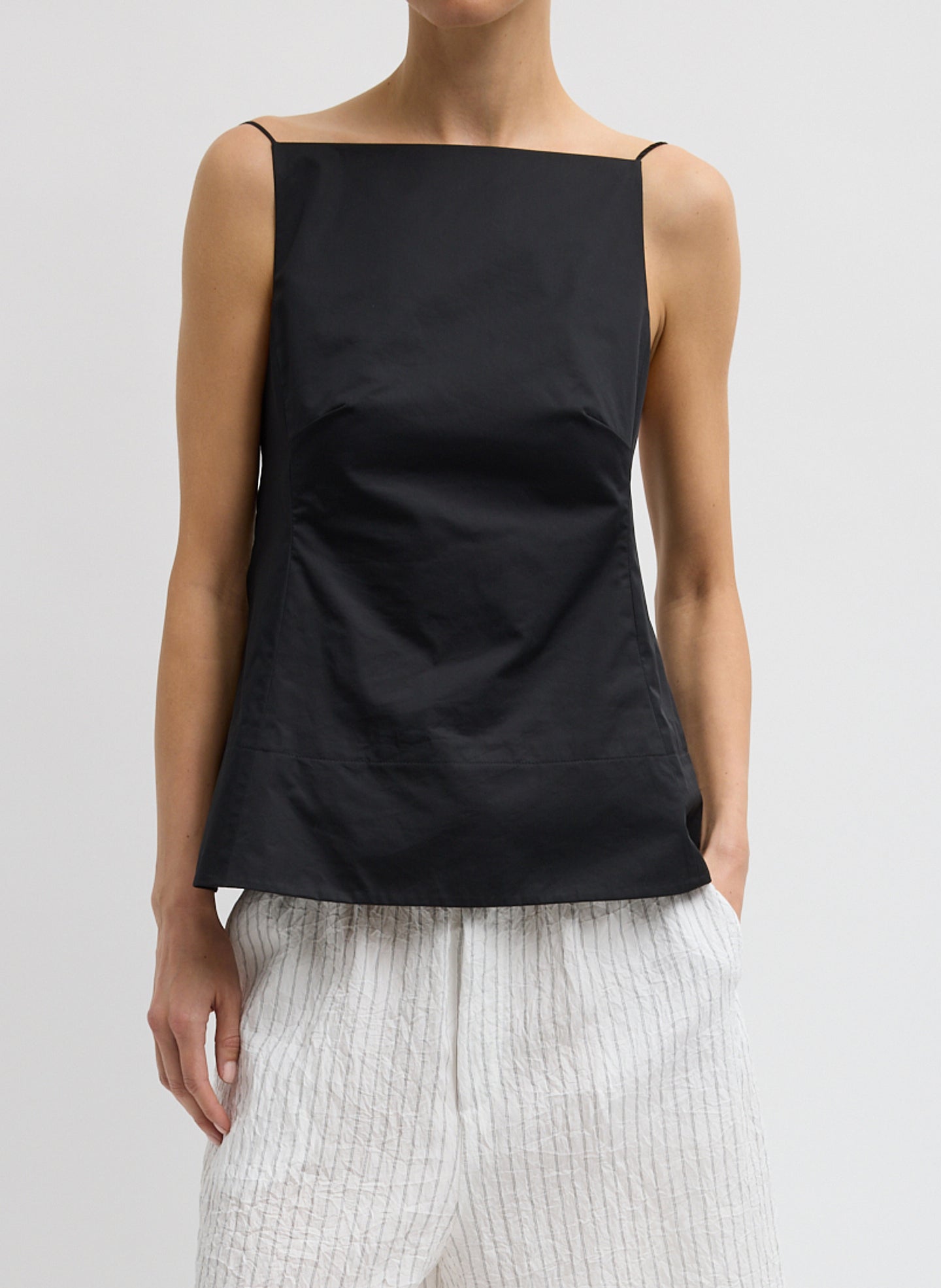 Eco Poplin Strappy Open Back Top – Tibi Official