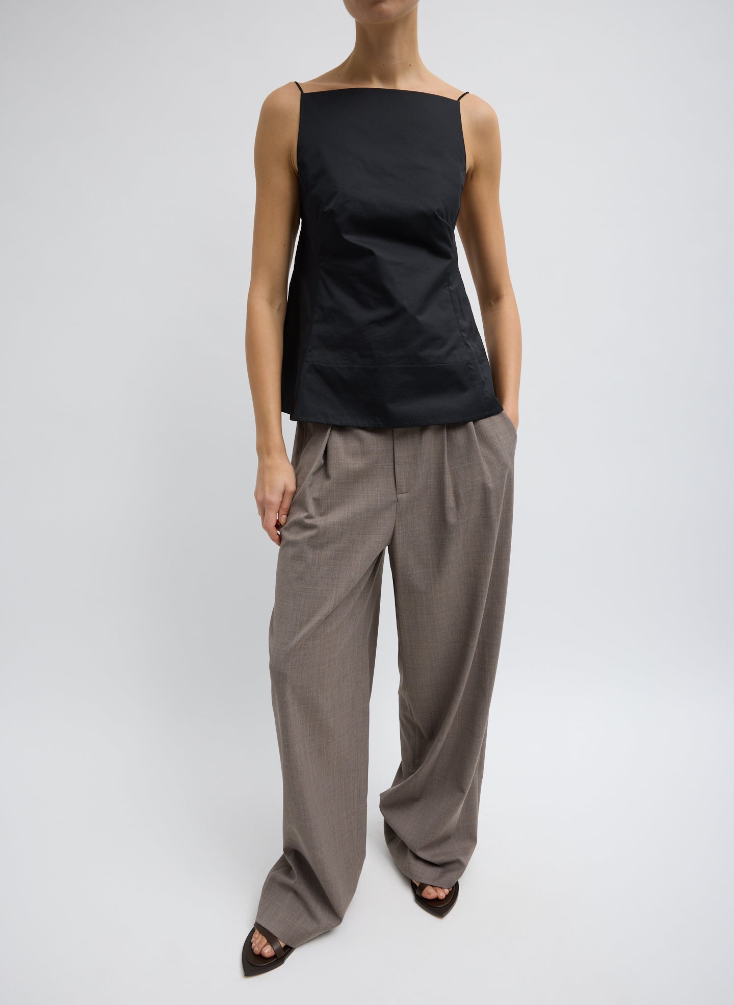 Eco Poplin Strappy Open Back Top – Tibi Official