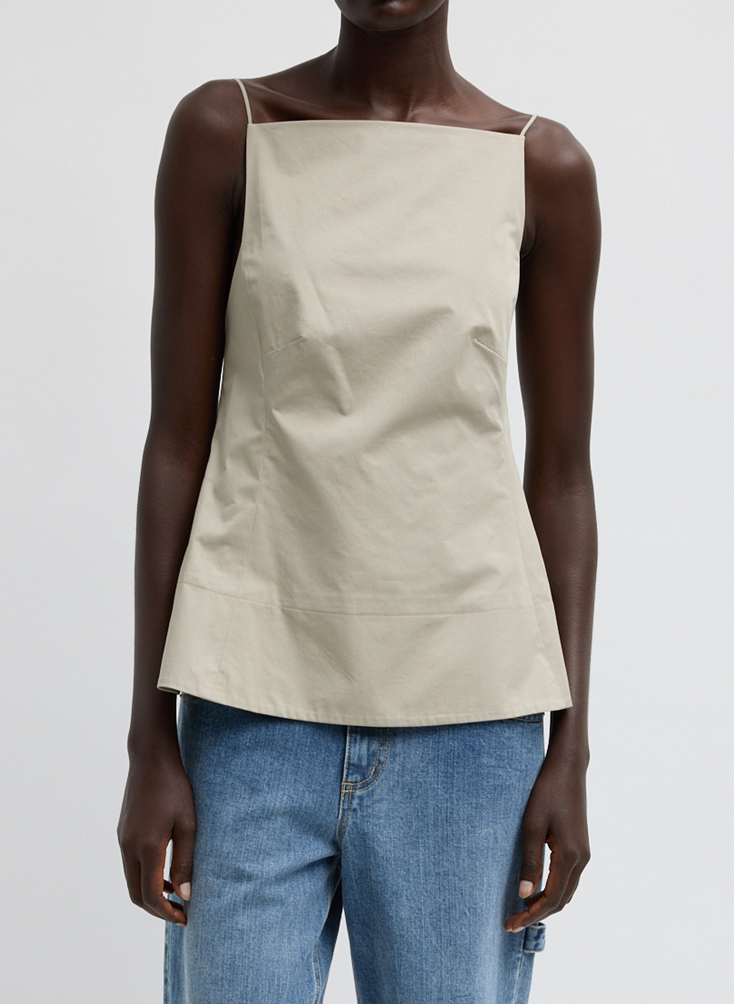Eco Poplin Strappy Open Back Top – Tibi Official