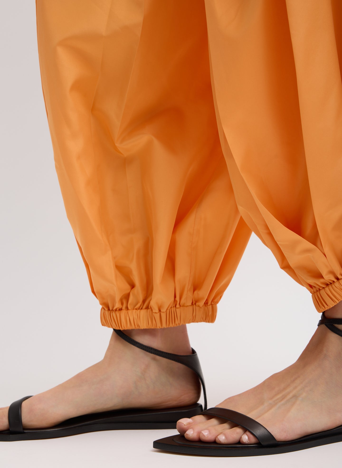 Orange Summer Nylon Zeppelin Balloon Pant - closeup of hem