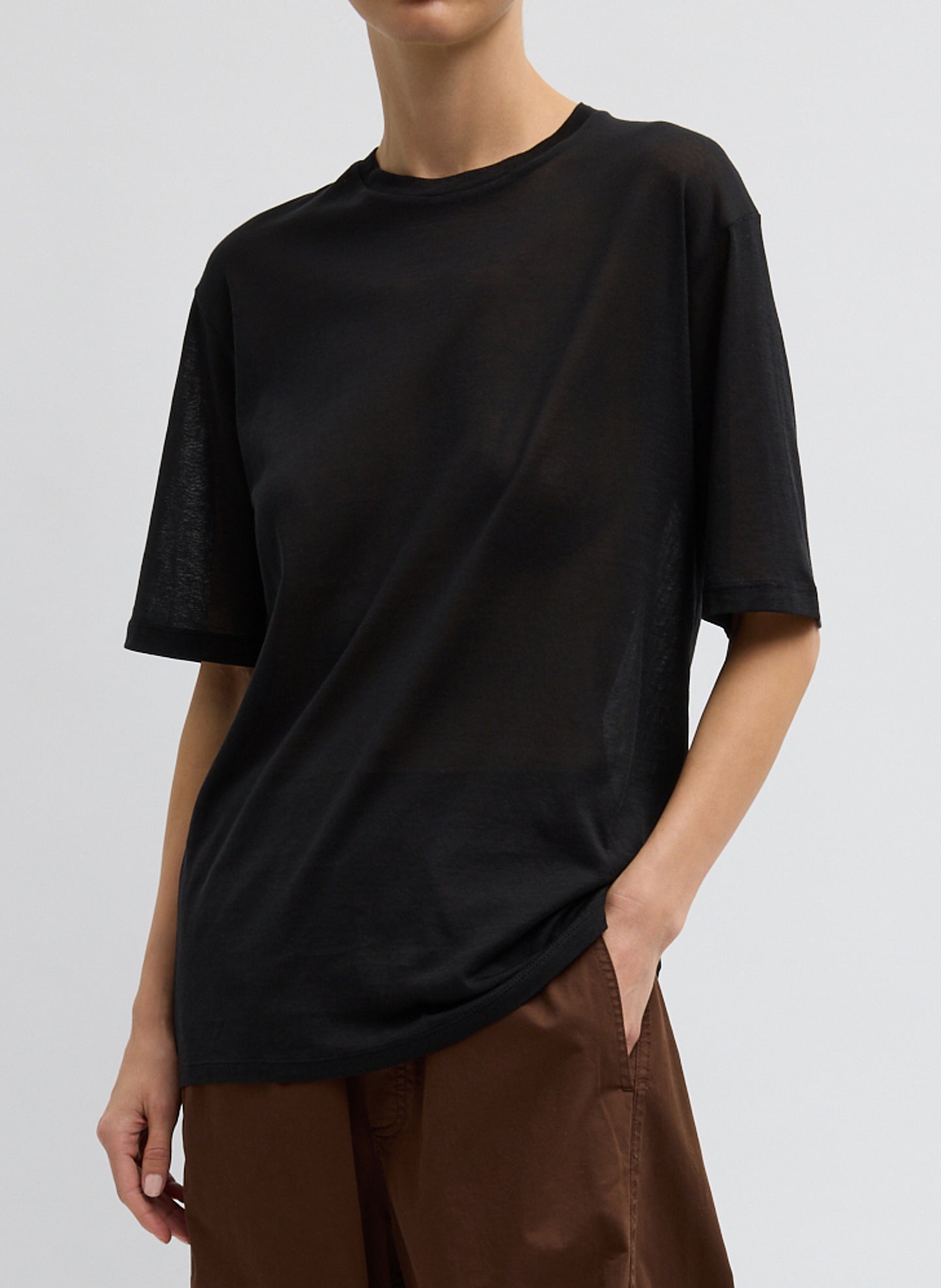 Sheer Crepe Knit Mock Unisex T-Shirt – Tibi Official