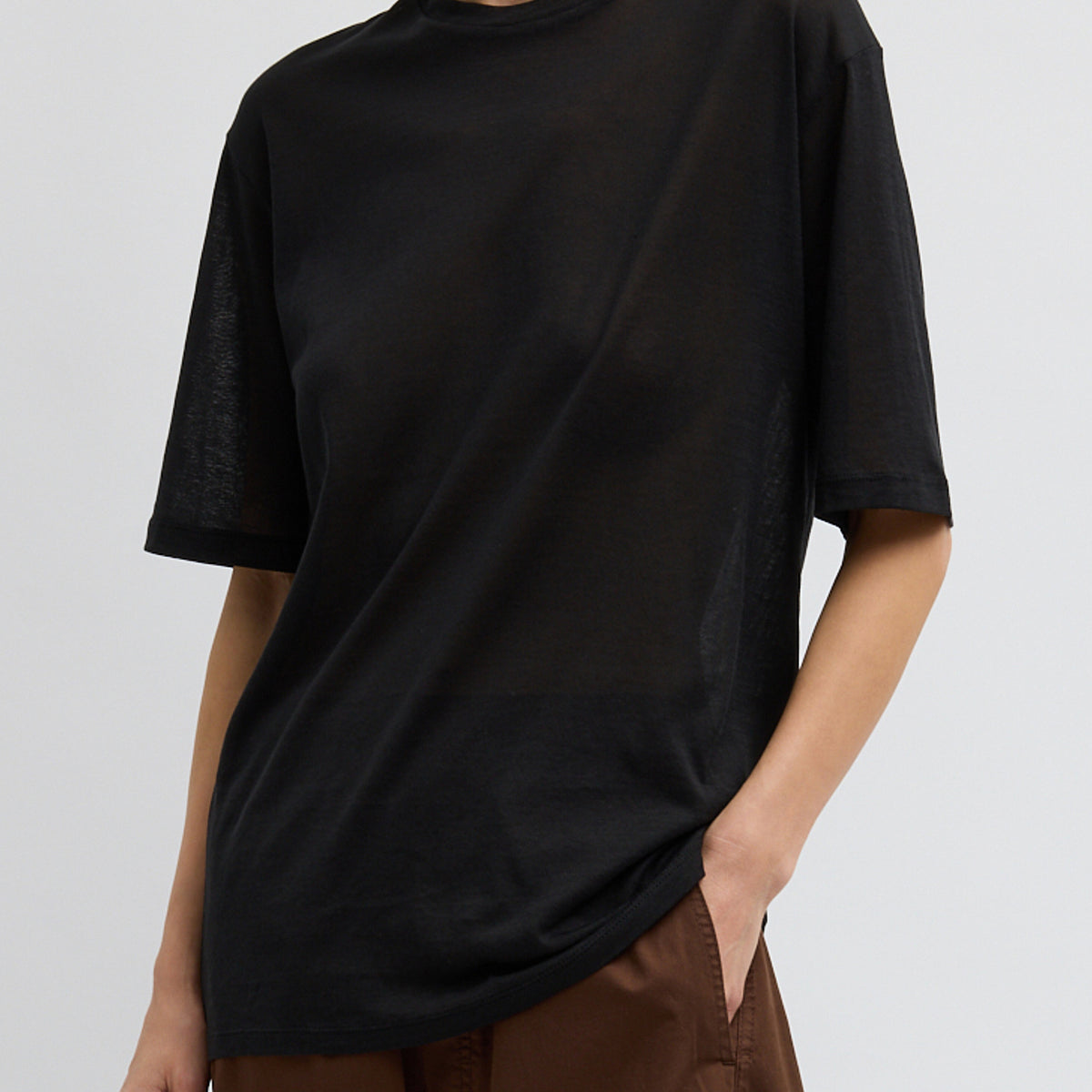 Sheer Crepe Knit Mock Unisex T-Shirt – Tibi Official