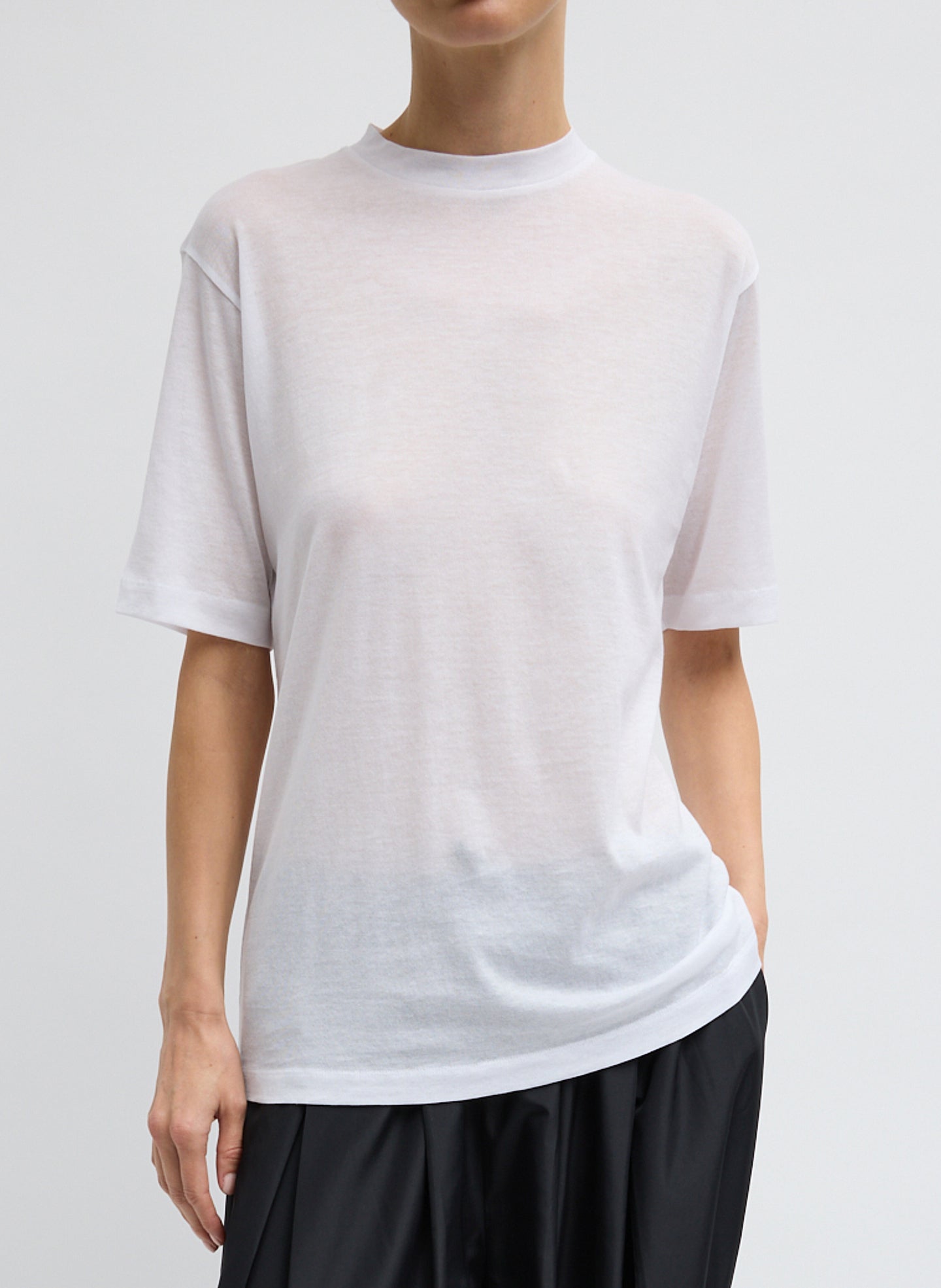 Sheer Crepe Knit Mock Unisex T-Shirt – Tibi Official