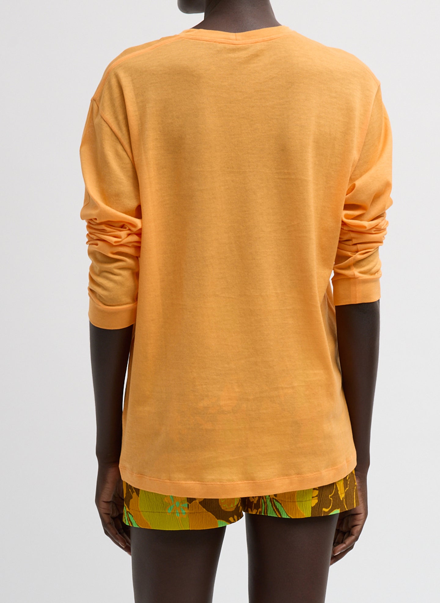 Sheer Crepe Knit Crewneck Unisex Long Sleeve T-Shirt – Tibi Official