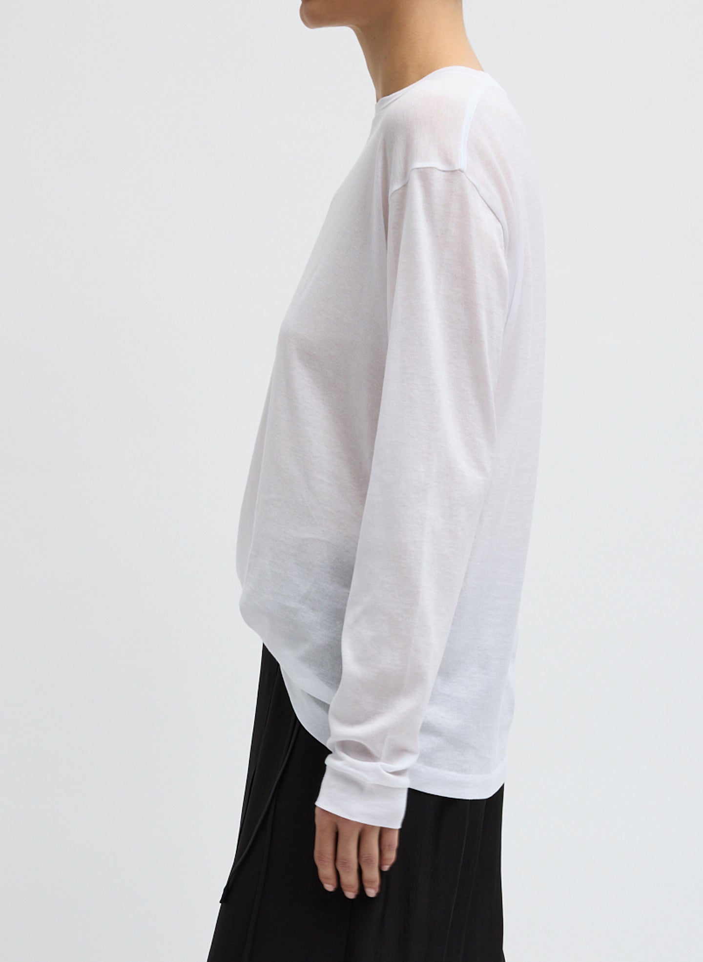 【オフホワイト（15）】SHEER LONG SLEEVE KNIT UNISEX sheer long sleeve off white - entire studios