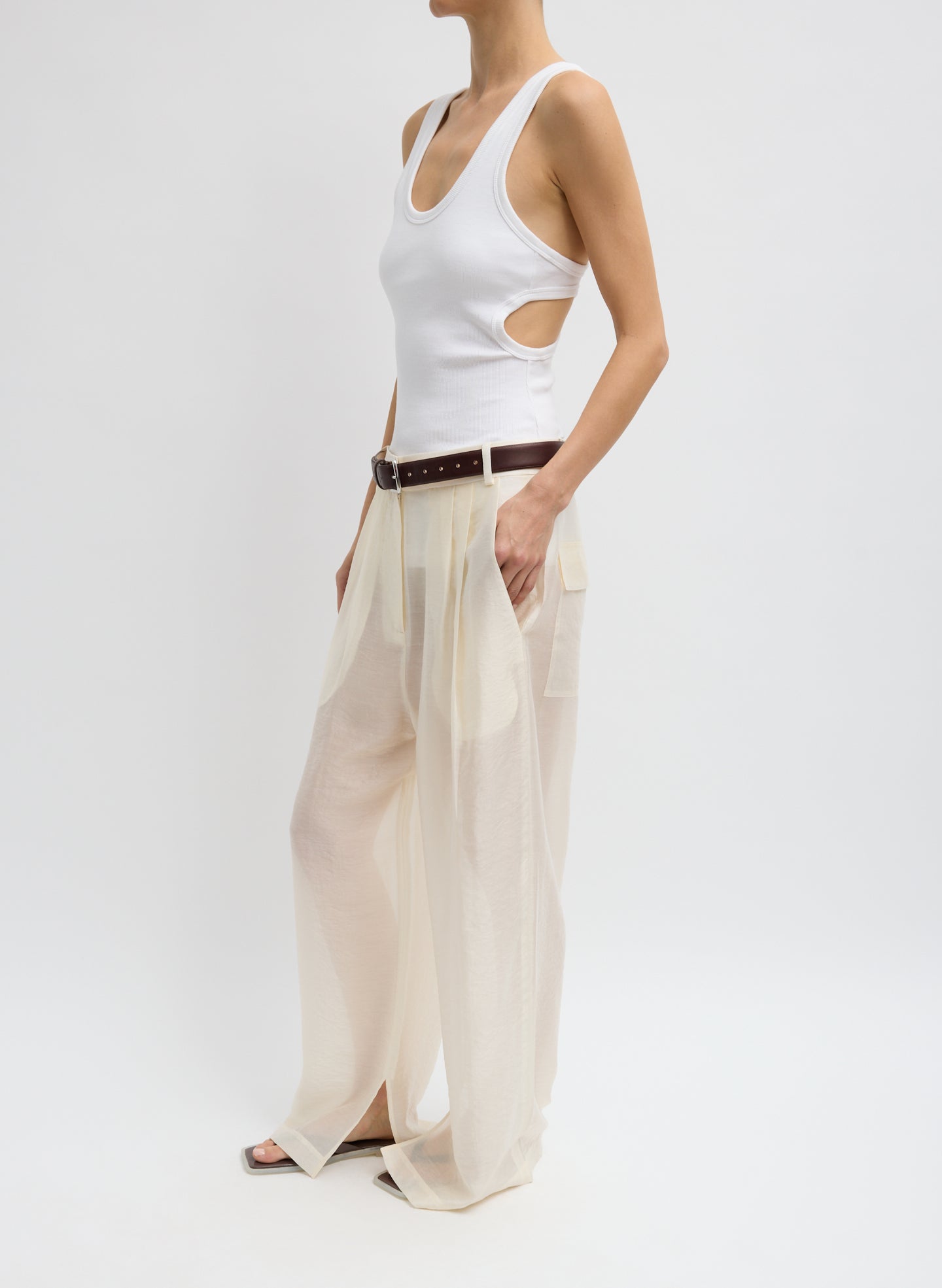 Summer Voile Stella Pant With Slit Detail – Tibi Official