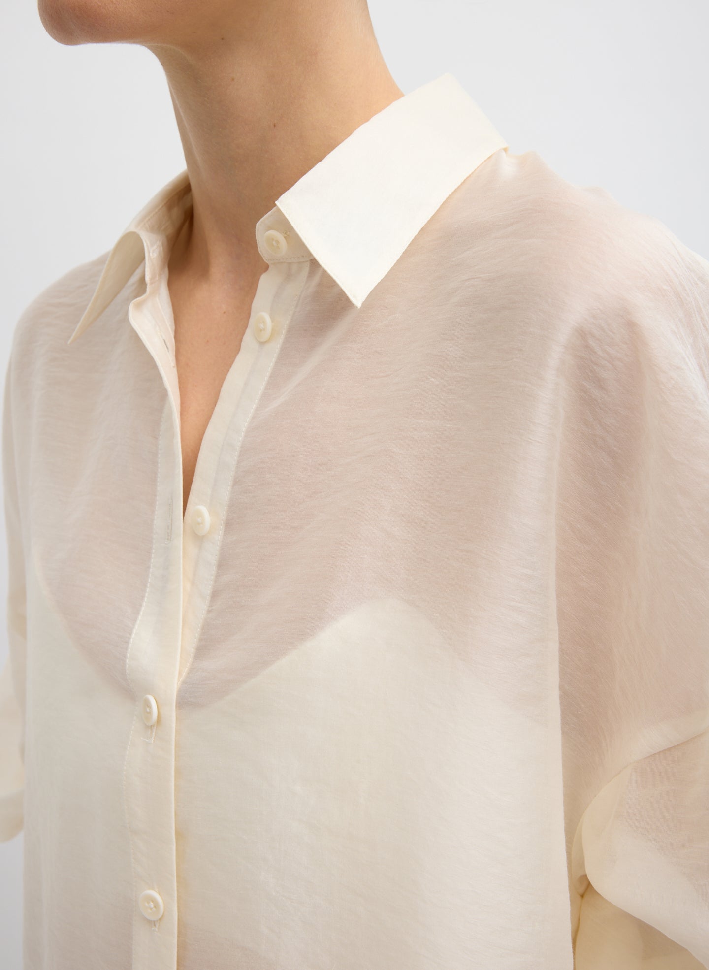 Summer Voile Oversized Shirt Ivory / M / U126SO7720