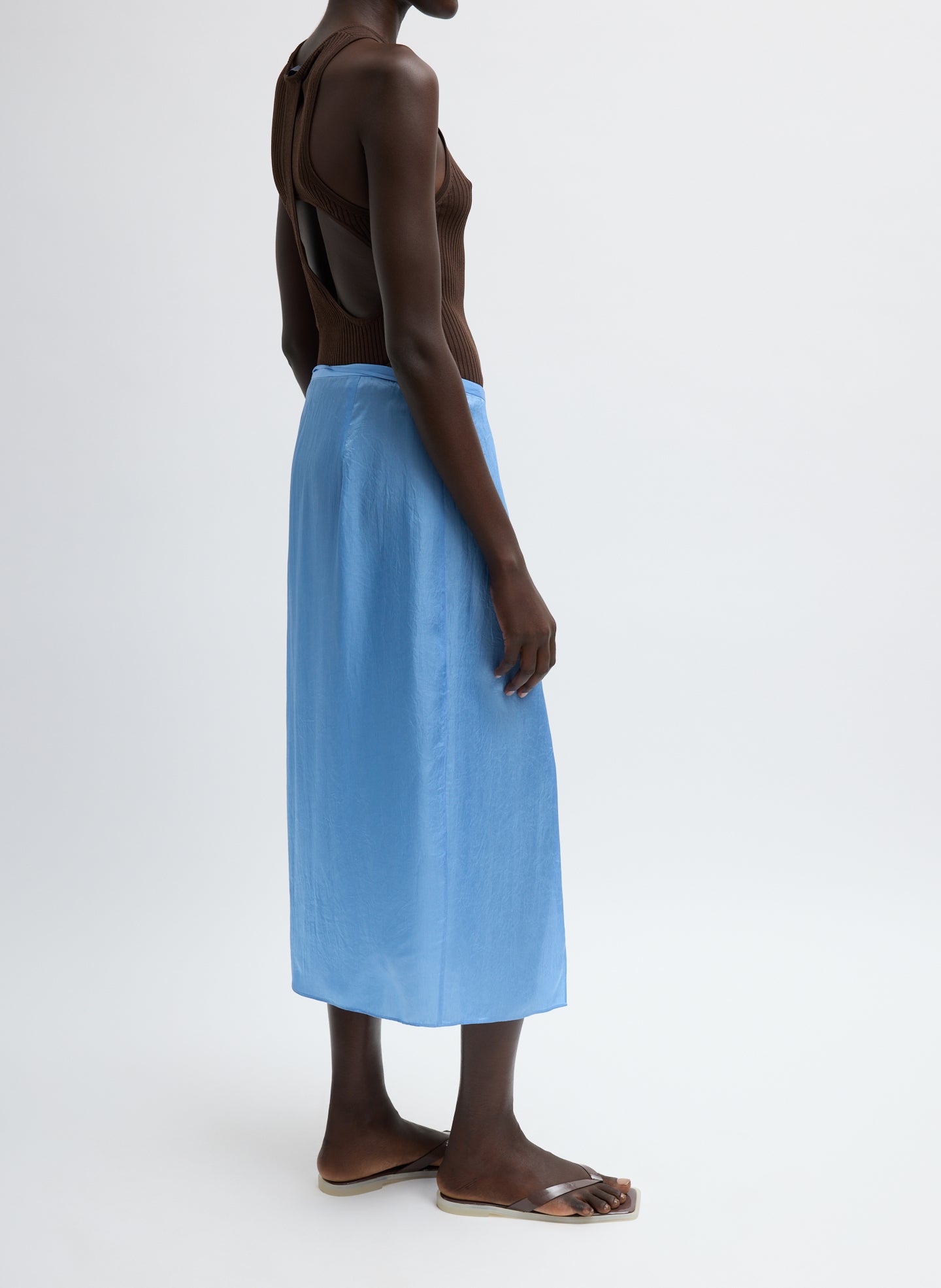 TFW49 SIDE TUCK WRAP SKIRTブルー L Summer Slip Wrap Skirt – Tibi Official