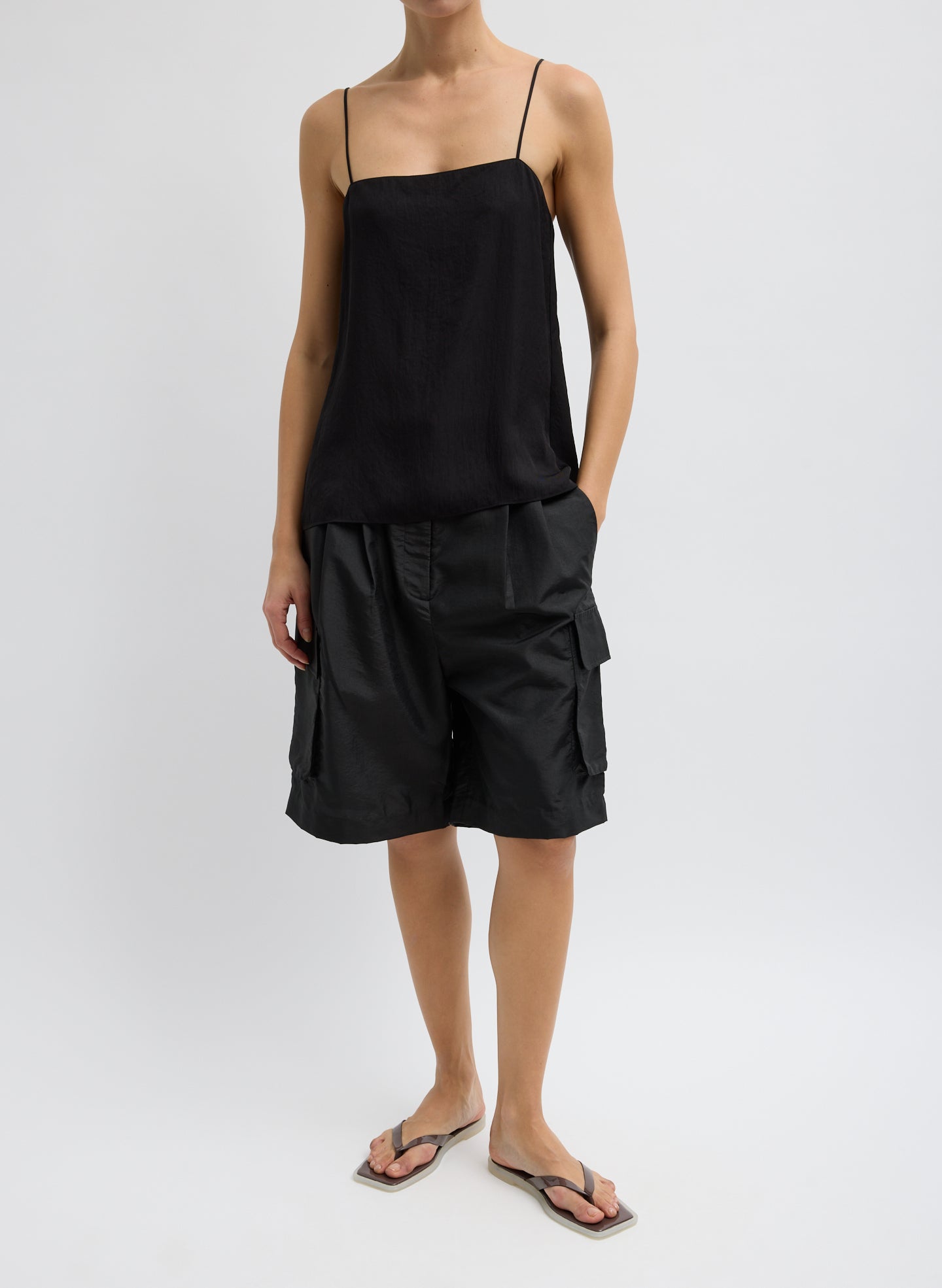 【新品未使用】THE SHISHIKUI ribbon cami/BLACK Summer Slip Cami – Tibi Official