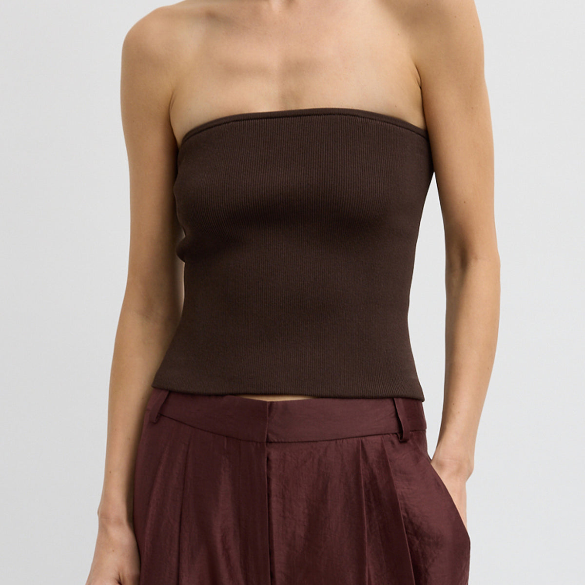 Ribbed Sweater Tube Top