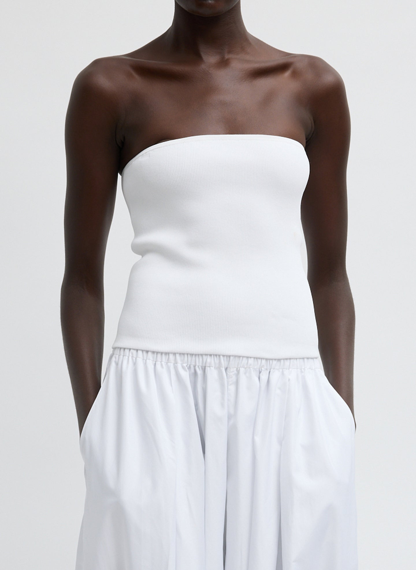 Ribbed Sweater Tube Top – Tibi Official