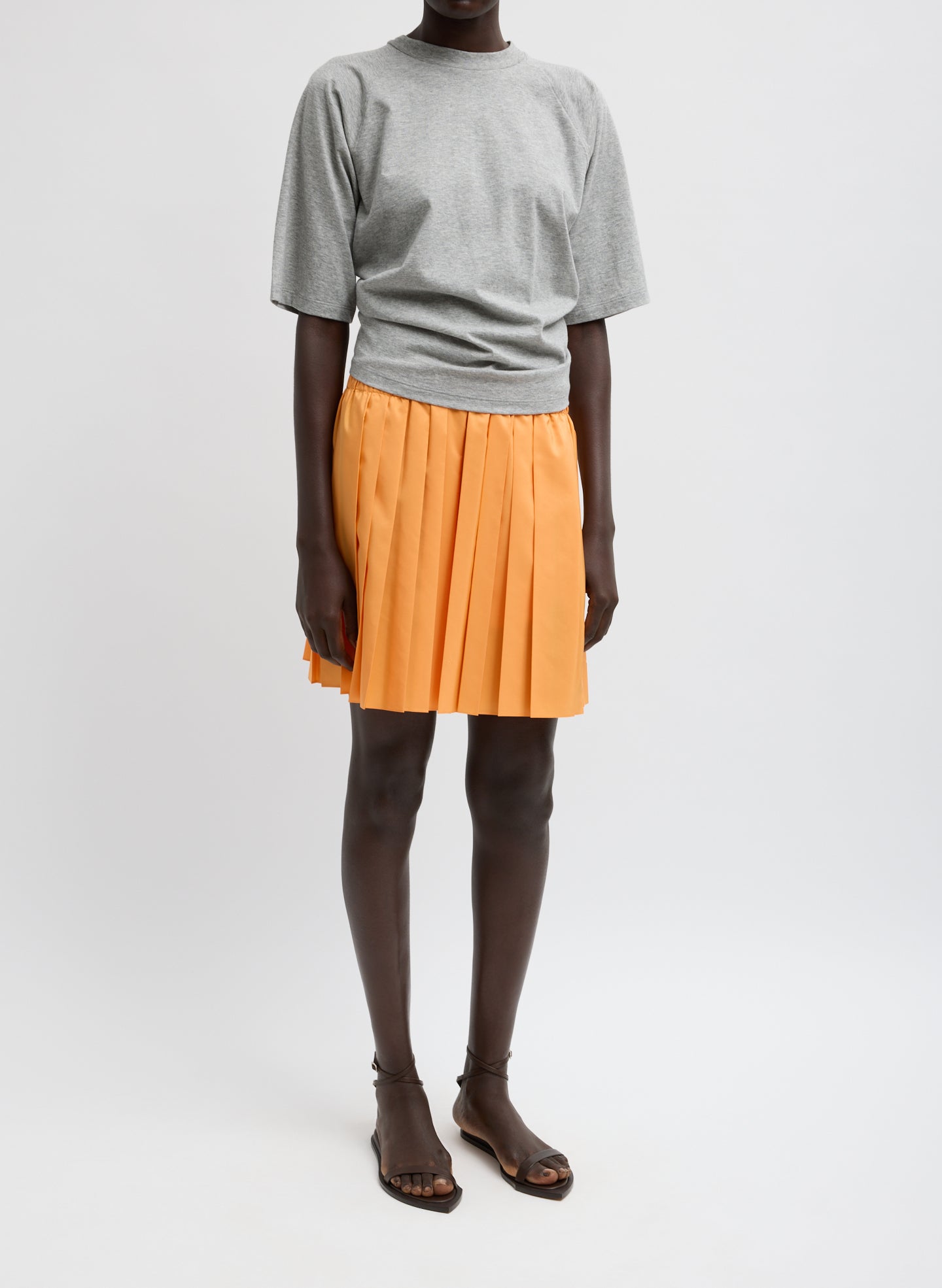 Short Sleeve T-Shirt With Shirred Back – Tibi Official