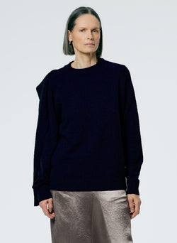 Airy Extrafine Wool Blair Pullover Navy-1