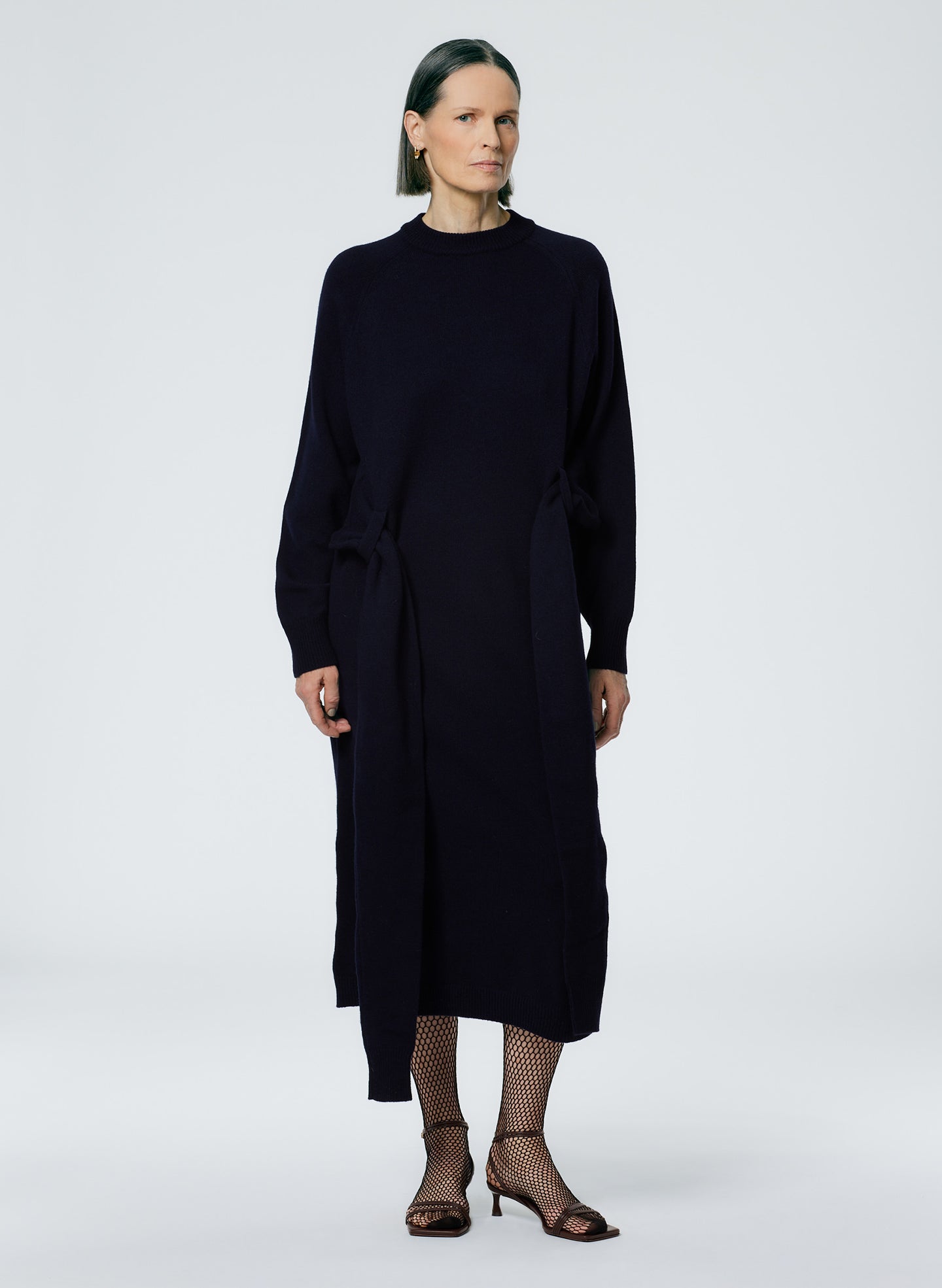 Airy Extrafine Wool Blair Dress - Navy-1