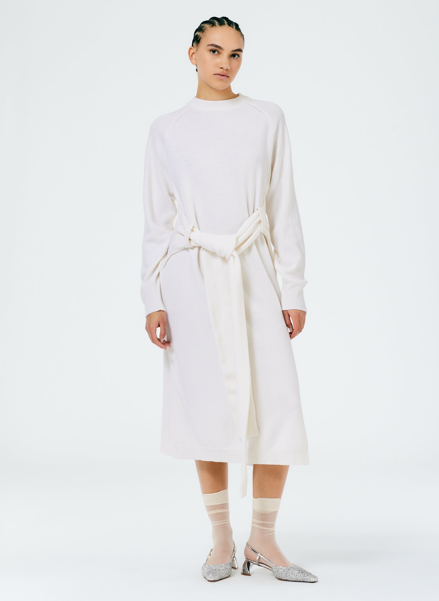 Airy Extrafine Wool Blair Dress - White-1