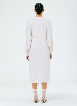 Airy Extrafine Wool Blair Dress White-4