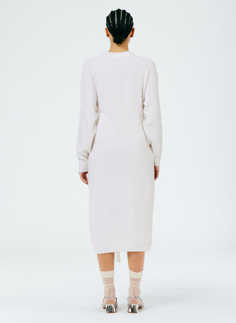 Airy Extrafine Wool Blair Dress White-4