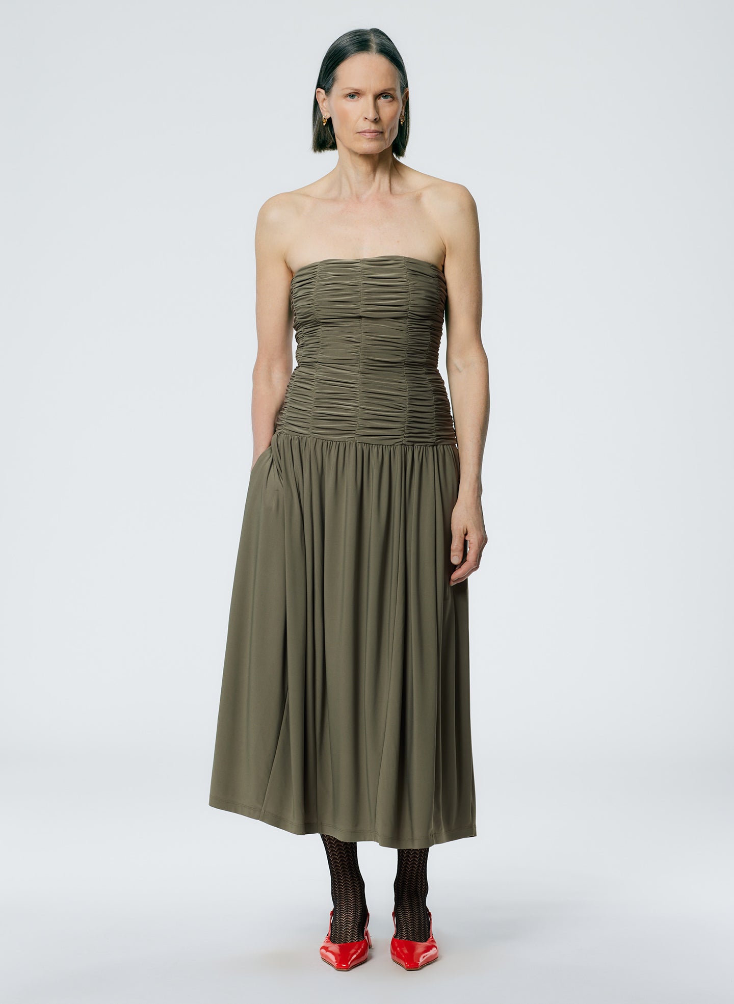 Jersey strapless dress best sale