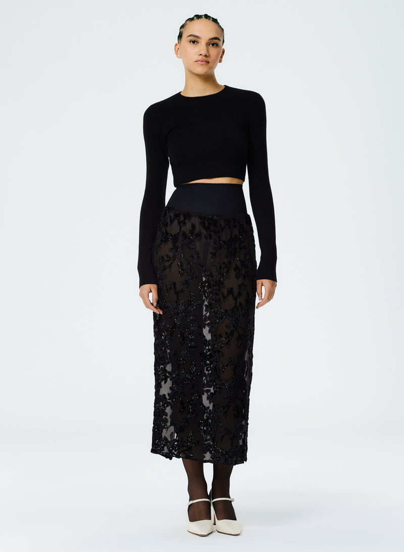 Ione Velvet Burnout Slip Skirt – Tibi Official