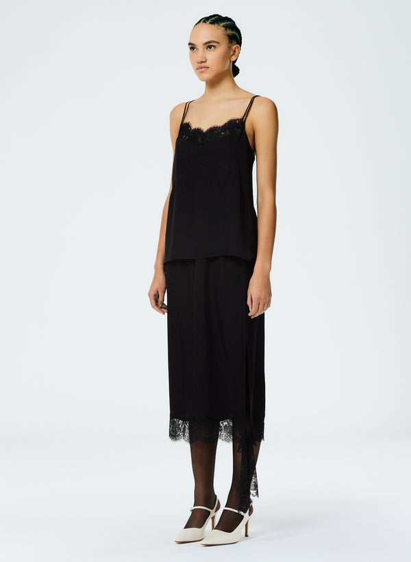 Lace Slip Skirt - Black-2