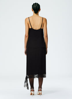 Lace Slip Skirt Black-3